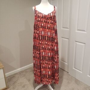 Sejour Women's Plus Maxi Red Sleeveless Dress Size 18W